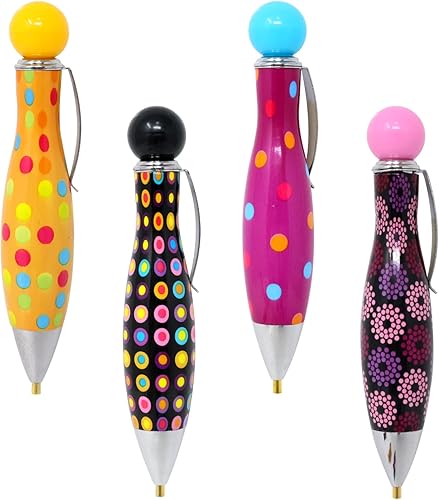 Honbay 4 bolígrafos de perforación de pintura de diamantes 5D, bonitos recolectores de diamantes de imitación para pintura de diamantes,