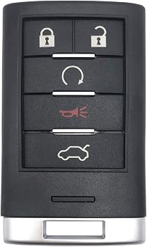5 أزرار استبدال مفتاح غطاء مفتاح Fob مناسب لـ 2008-2013 كاديلاك CTS STS XTS SRX ATS ELR كوبيه مفتاح الدخول بدون مفتاح Fob Shell