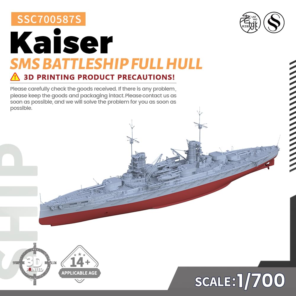 MRY-SFW SSC700587S 1/700 zestaw do budowy modelu wojskowego SMS Kaiser pancernik pełny kadłub