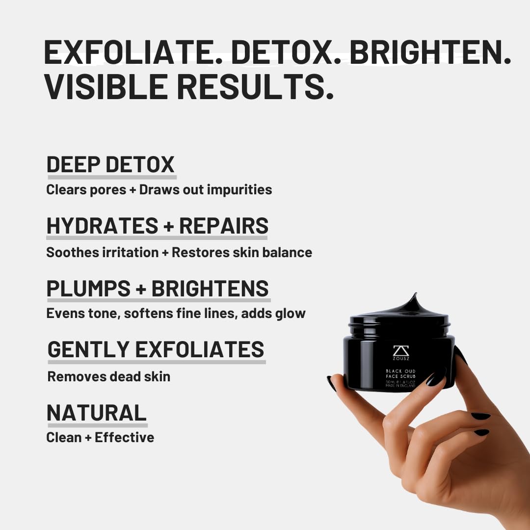 ZOUSZ Black Oud Charcoal Mens Face Scrub Mask - Image 2