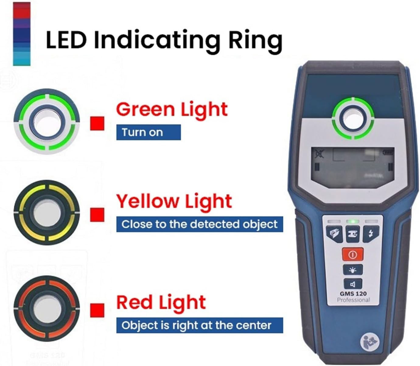 stud finder, Stud Finder Wall Scanner Metal Detector Stud Finder Inspection Wall Detector Cable Water Pipe Wood Metal Detector Scanner Tool GMS120