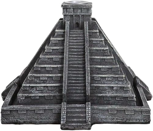 Miniatura 5 de Ebros Gift Templo de Kukulcán Mesoamericano Azteca Escalón Pirámide del Sol y Luna Decorativo de Cono de Incienso de Retorno Estatuilla de Soporte