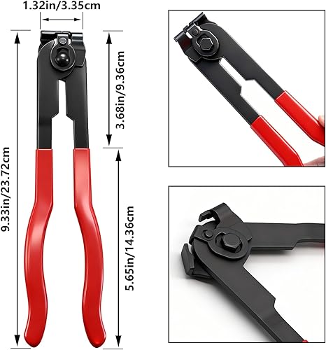 Miniatura 2 de Pinza de Abrazadera de Bota CV con 10 Piezas de Bandas de Engaste de Acero Inoxidable 304, 5 Piezas Pequeñas y 5 Piezas Grandes, Universales y