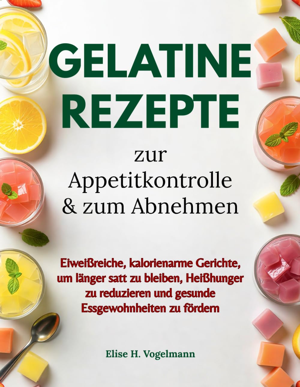 Gelatine Rezepte zur Appetitkontrolle & zum Abnehmen: Eiweißreiche, kalorienarme Gerichte, um länger satt zu bleiben, Heißhunger zu reduzieren und gesunde Essgewohnheiten zu fördern