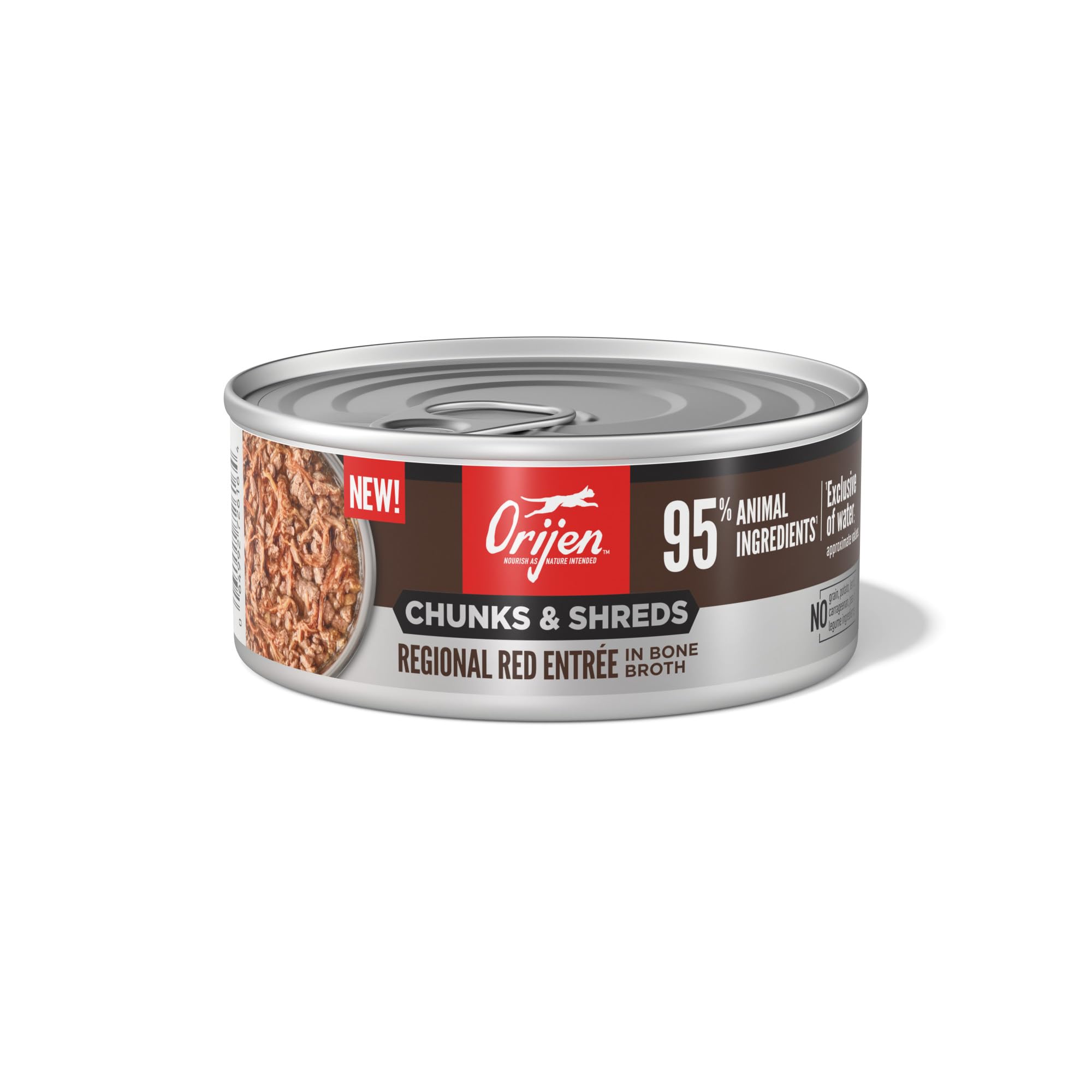ORIJEN Chunks & Shreds Regional Red Entrée, 5.5oz, case of 6 cans