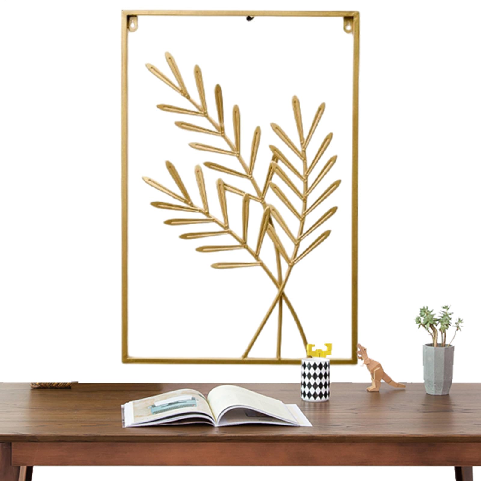 Arte Murale a Foglie Decorazione Interni Realistica | Decorazione Arte Murale Con Foglie Metalliche Per Camera Da In Stile Country, Soggiorno, Sala Da Pranzo, Ingresso E