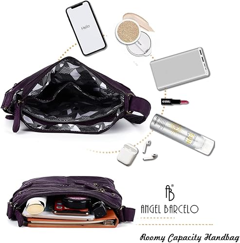 Miniatura 5 de Angel Barcelo - Bolsa de mano y bandolera para mujer, con correa, cruzada, piel ultra suave, bolsa de hombro para niña