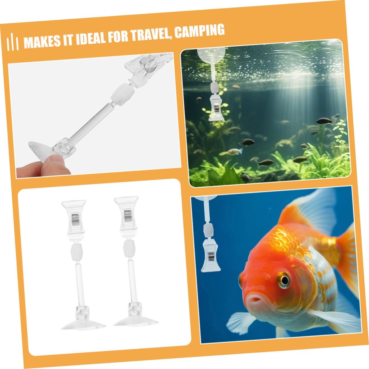 SUPVOX 5pcs Suction Cup Clips for Aquariums Transparent Fish Tank Feed Holders Versatile Clamp for Fish Food Plants Durable Aquarium Accessories Aesthetic Design image 3