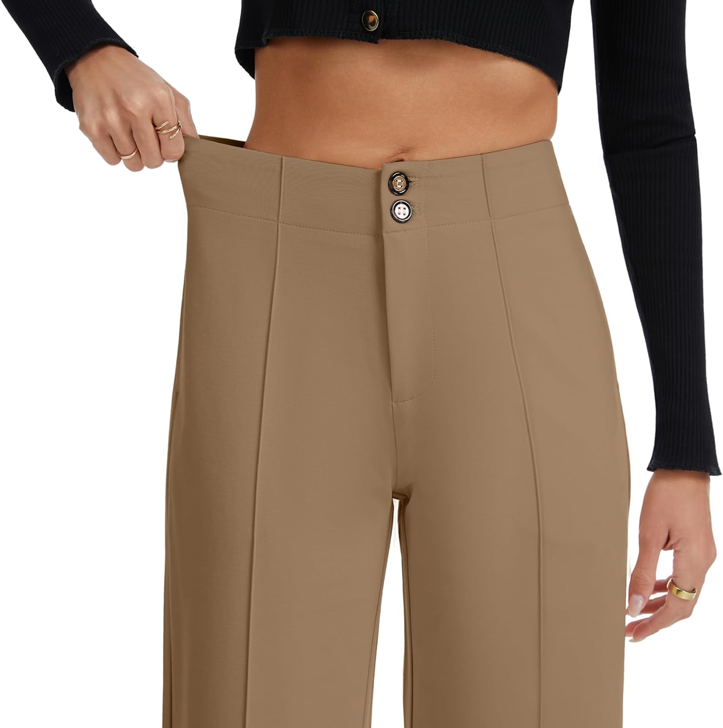 Womens Dress Pants Stretchy Business Casual Work Pants Straight Slacks for Office