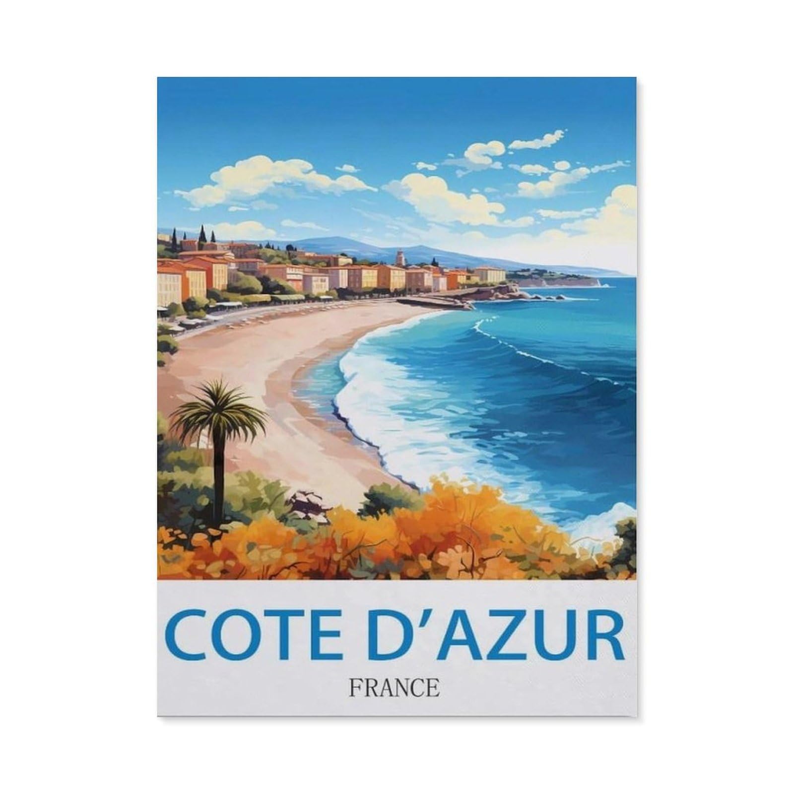 BEAYODKP 5D DIY Diamond Painting，Cote D'azur France（40x50cm）