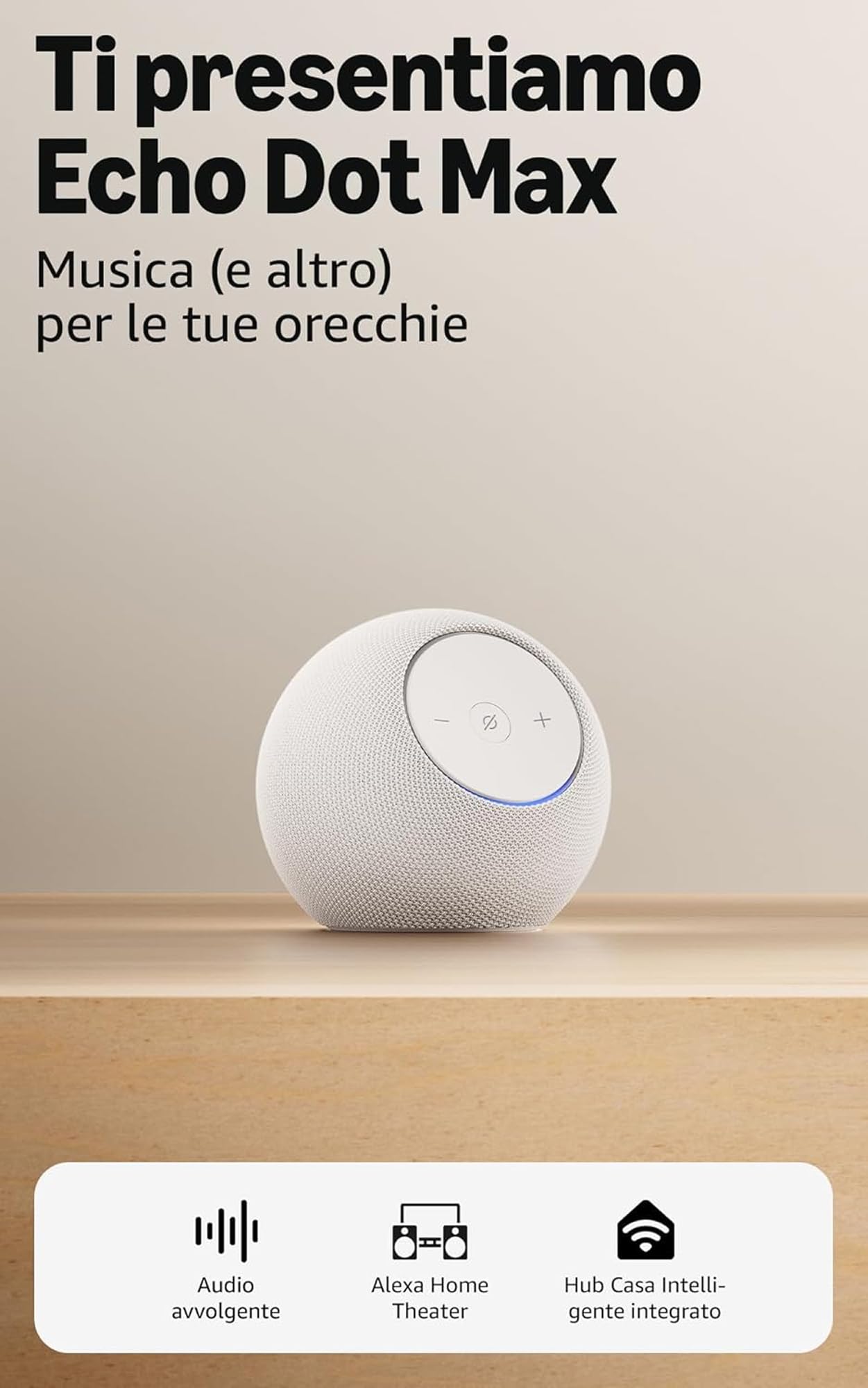 Amazon Echo Dot Max (ultimo modello) | Bianco ghiaccio + Philips Hue White Lampadina LED Smart (E27), compatibile con Alexa - Kit di base per Casa Intelligente