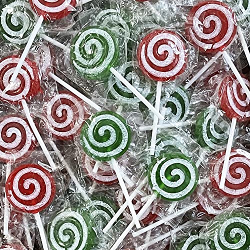 Christmas Santa Swirl Lollipop, Mixed Fruit Flavor, Made In Brazil, Individually Wrapped, 18G Pops, Approx. 24 Pops Per Pound (1 Pound) #TOP6