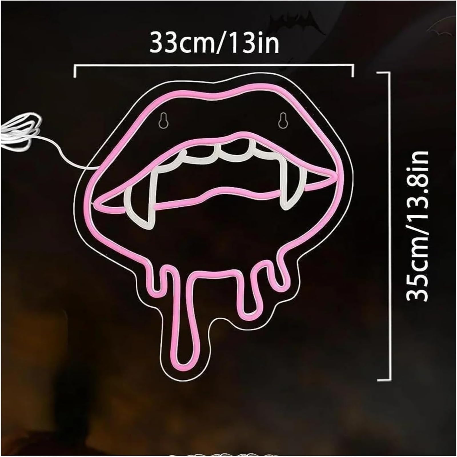 Per insegna al neon Vampire Lips, pannello acrilico dimmerabile alimentato