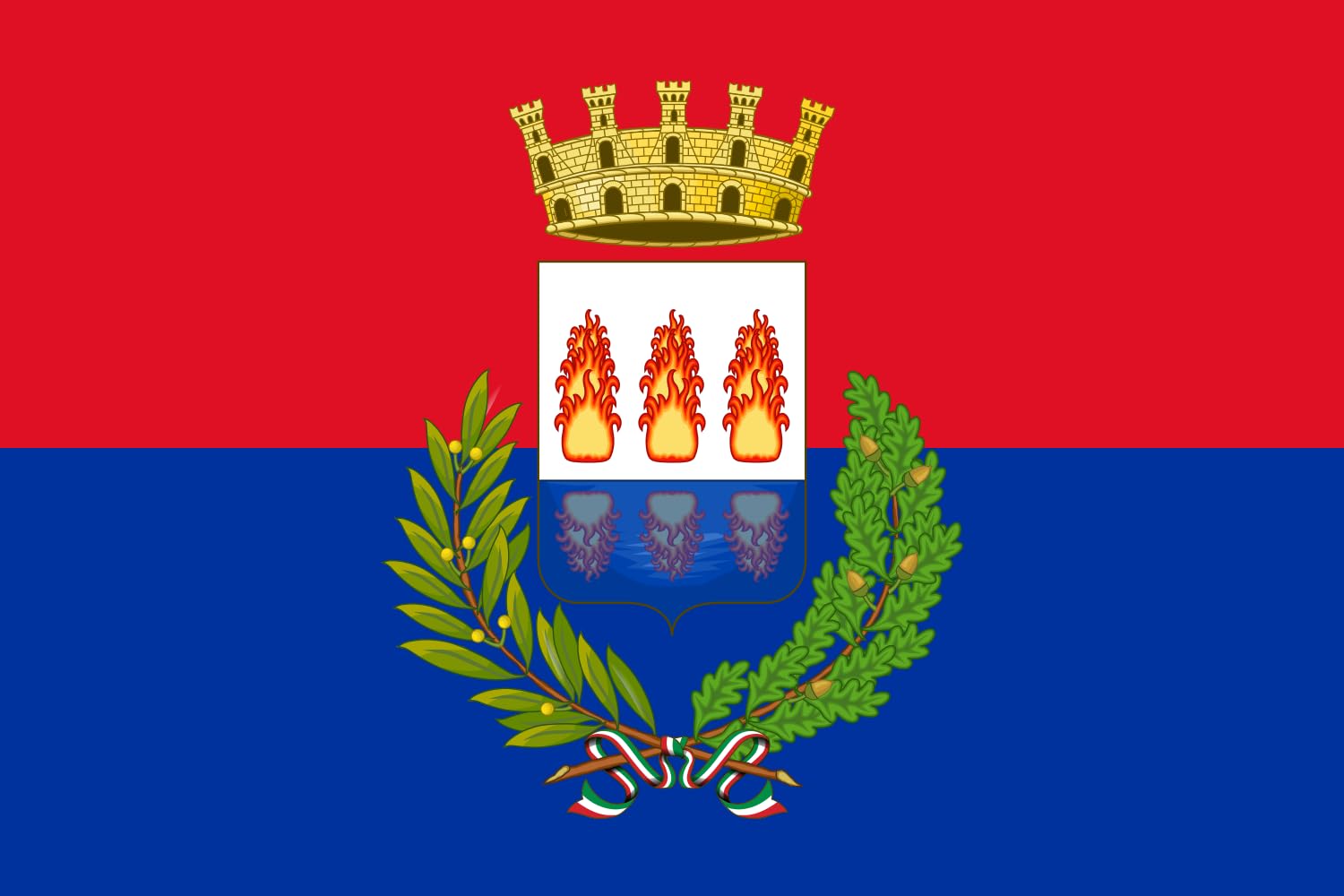 Drapeau Large Foggia anti-enroulement de 1.35m² format paysage 90x150cm
