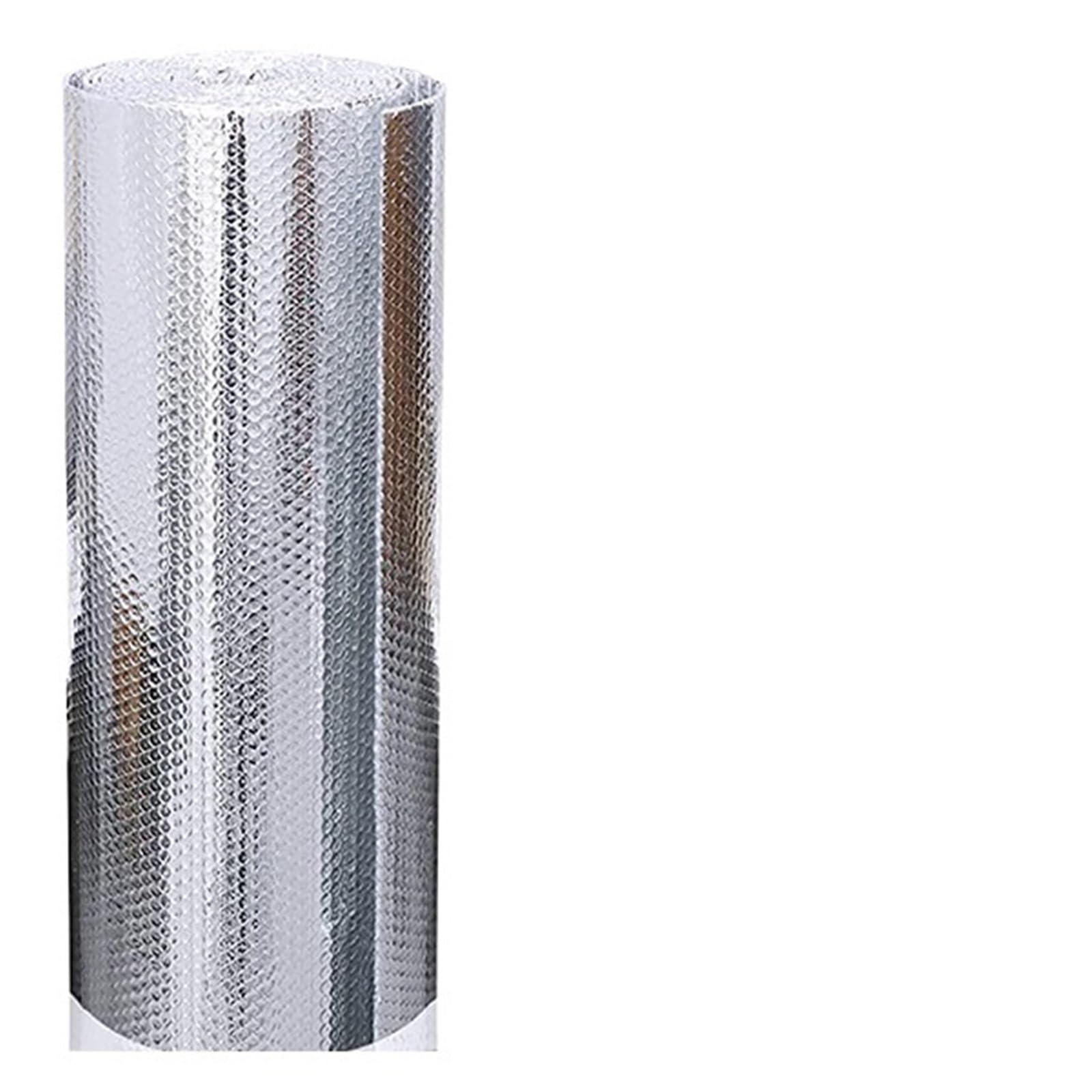 Foil Insulation Roll Reflective Insulation Foam Sheet for Winter Double Side Aluminum Foil Bubble Roll for Keep Heat Thermal Shield Radiant Barrier(1mX3.0meters)