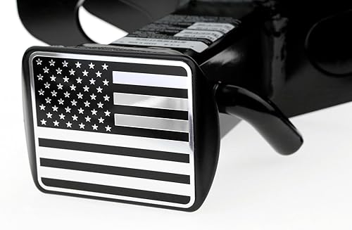 Vista 15 de eVerHITCH - Cubierta de enganche de metal con emblema de bandera de Estados Unidos de acero inoxidable con perno pasador