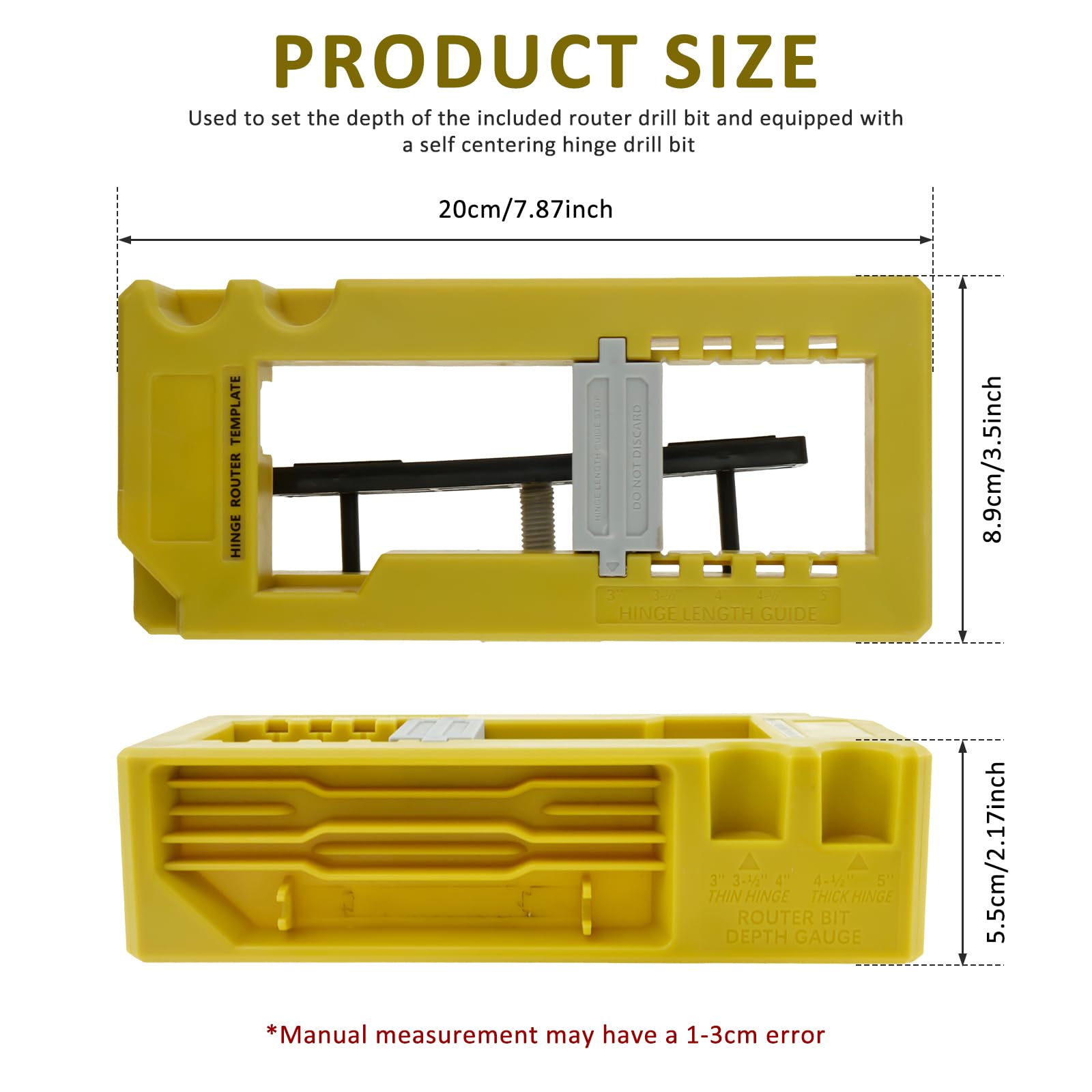 Door Hinge Jig, Door Hinge Router Template, 3‑5in Length 1/4‑5/8in Radius Clamping Door Hinge Installation Kit Door Hinge Mortiser For Woodworking - View #6