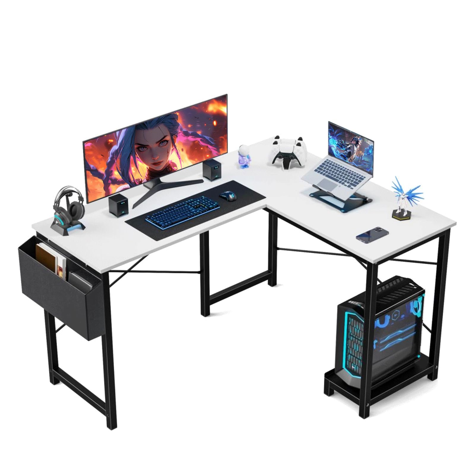 Amazon.com: L-Shaped Wooden PC Desk for Gaming and Work - 50 Inch Amazon.com: L-Shaped Wooden PC Desk for Gaming and Work - 50 Inch