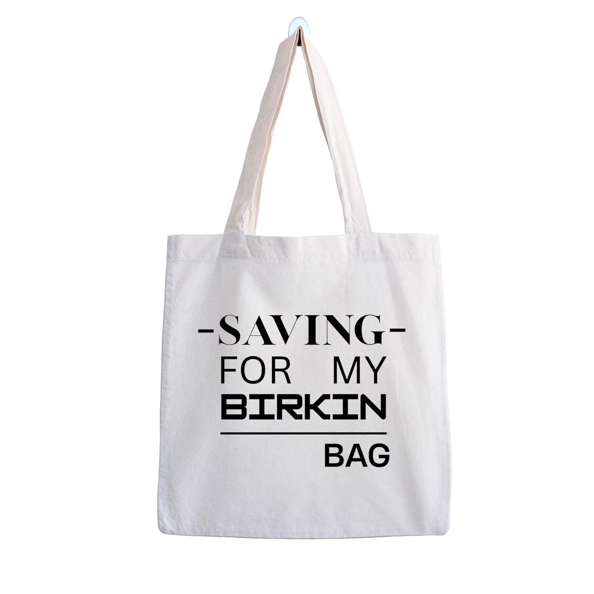 Saving for My Birkin Printed Canvas Tote Bag for Women, Aesthetic, Stylish, Ecofriendly, For College Girls, Office, Beach and Outings, D - 352-picture-39