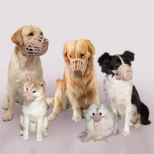 Miniatura 7 de Hocico de la suerte para perros pequeños, medianos y grandes para dejar de ladrar, morir y masticar (tamaño 1, hocico, 7 pulgadas, pomeranian, Beige)