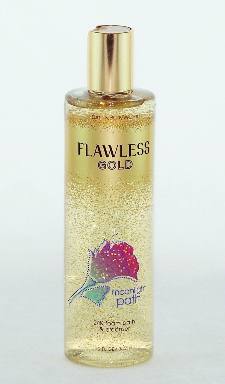 Bath and Body Works New Flawless Gold Moonlight Path 24K Foam Bath And Cleanser 12 Oz