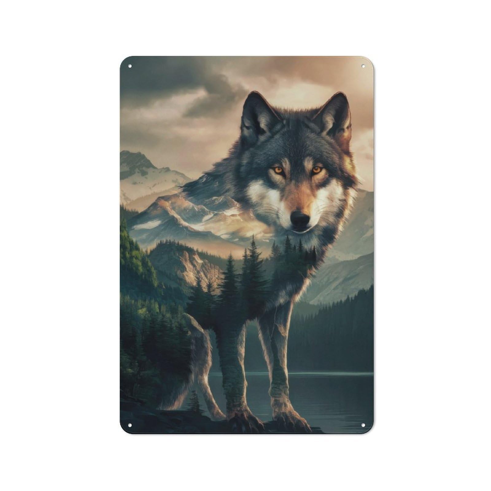 Junmoney Wolf Forest Husky Dog For Garden Room Or Summerhouse, Retro Tin Sign 30X20cm, Suited To Wall Displays In Garden Rooms And Summerhouses