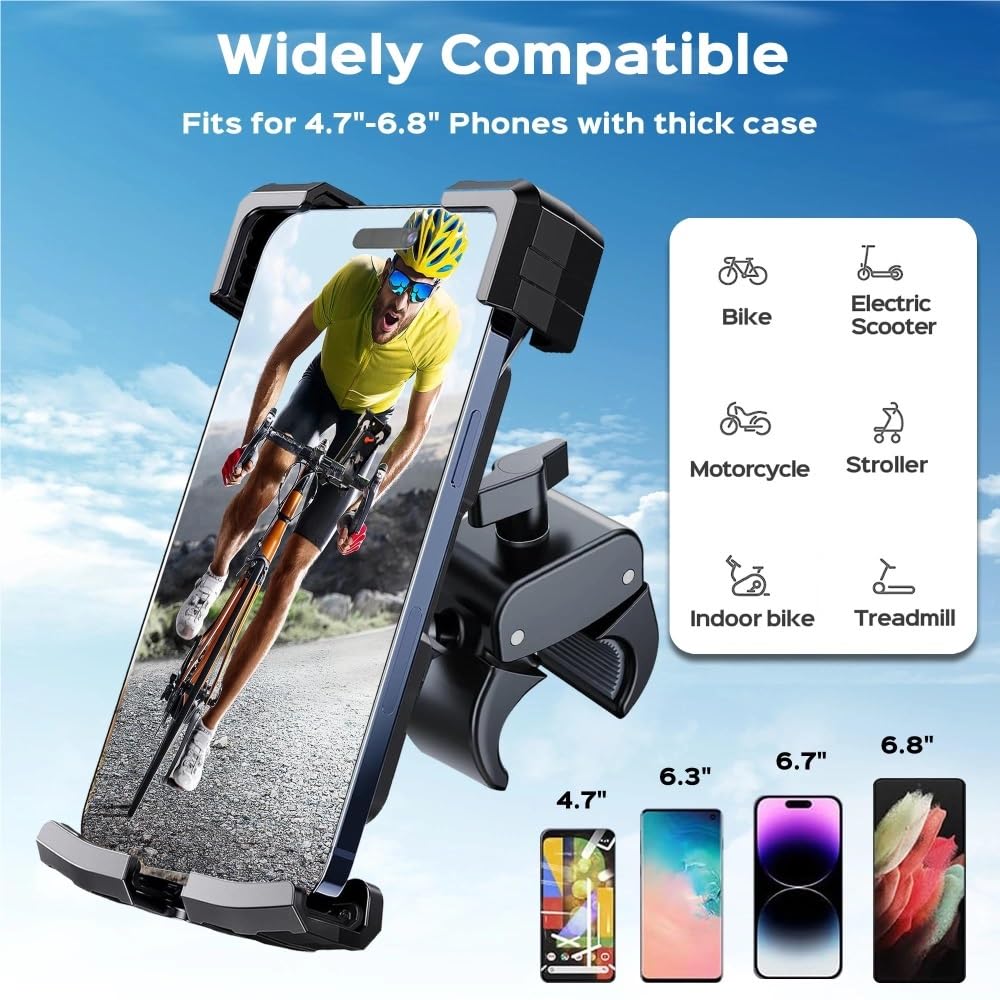 Supporto Telefono Per Moto Doppio Smorzatore Vibrazioni Aggiornamento Per Clip Per Manubrio Accessori Per Ciclismo Per Bici Cellulare