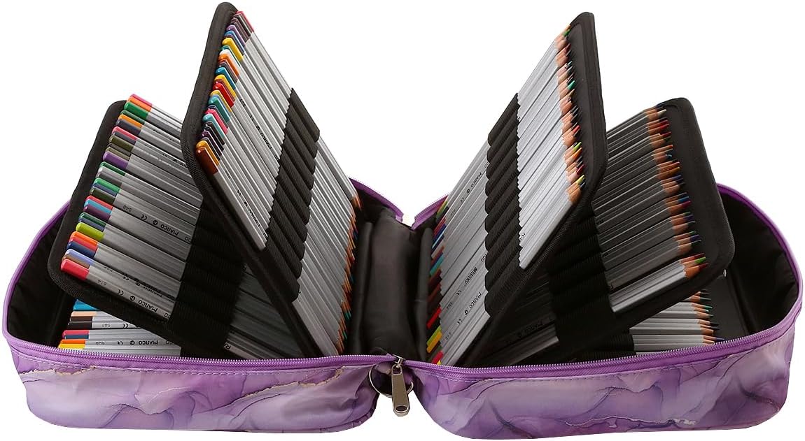 300 Slots Colored Pencil Case w/Handle & Shoulder Strap