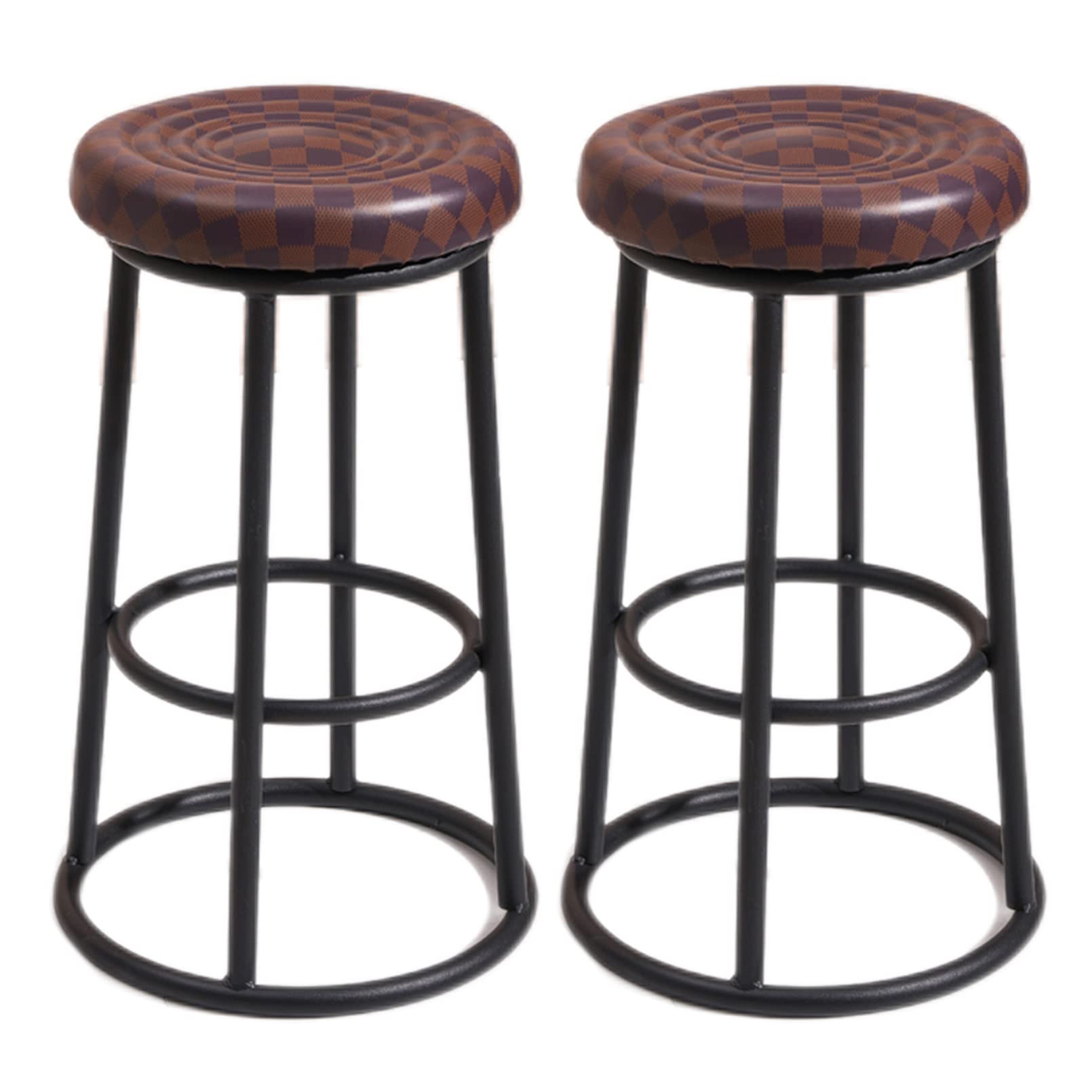 Tabouret de bar pour cuisine et îlot central en cuir rembourré sans dossier