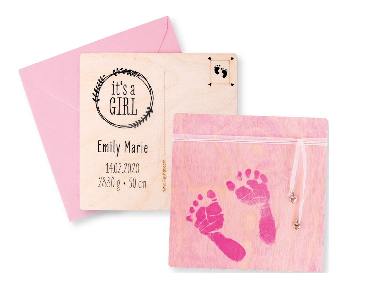 Rayher 70040264 kit: empreintes bébé, p. pieds & mains bte. 10 pces, rose œillet