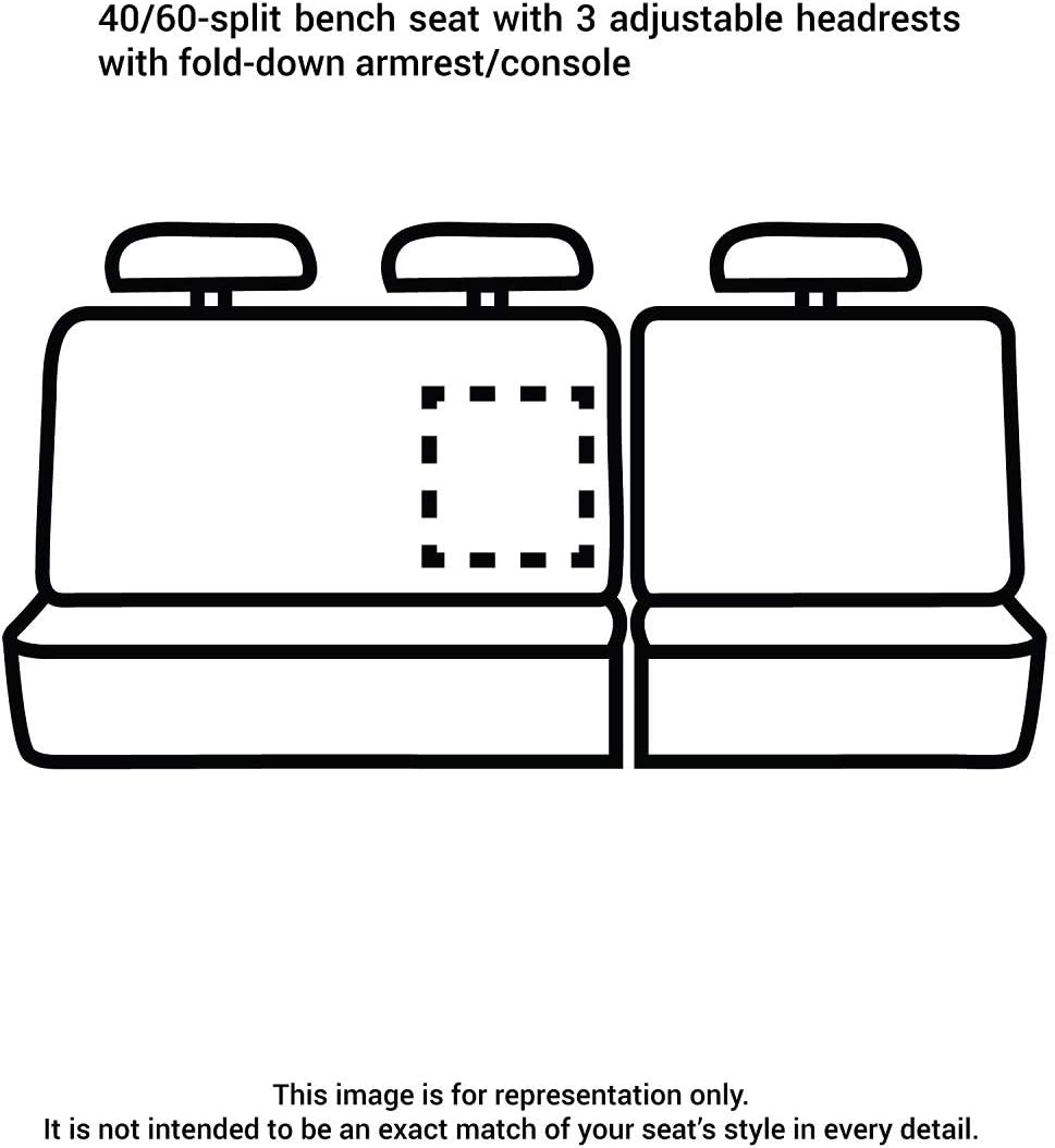 Covercraft Carhartt SeatSaver Custom Seat Covers | Fits 2011-2018 Ram 1500, 2019-2024 Ram 1500 Classic, 2011-2024 Ram 2500/3500/4500 | 2nd Row 40/60 Bench Seat, Duck Weave Gravel