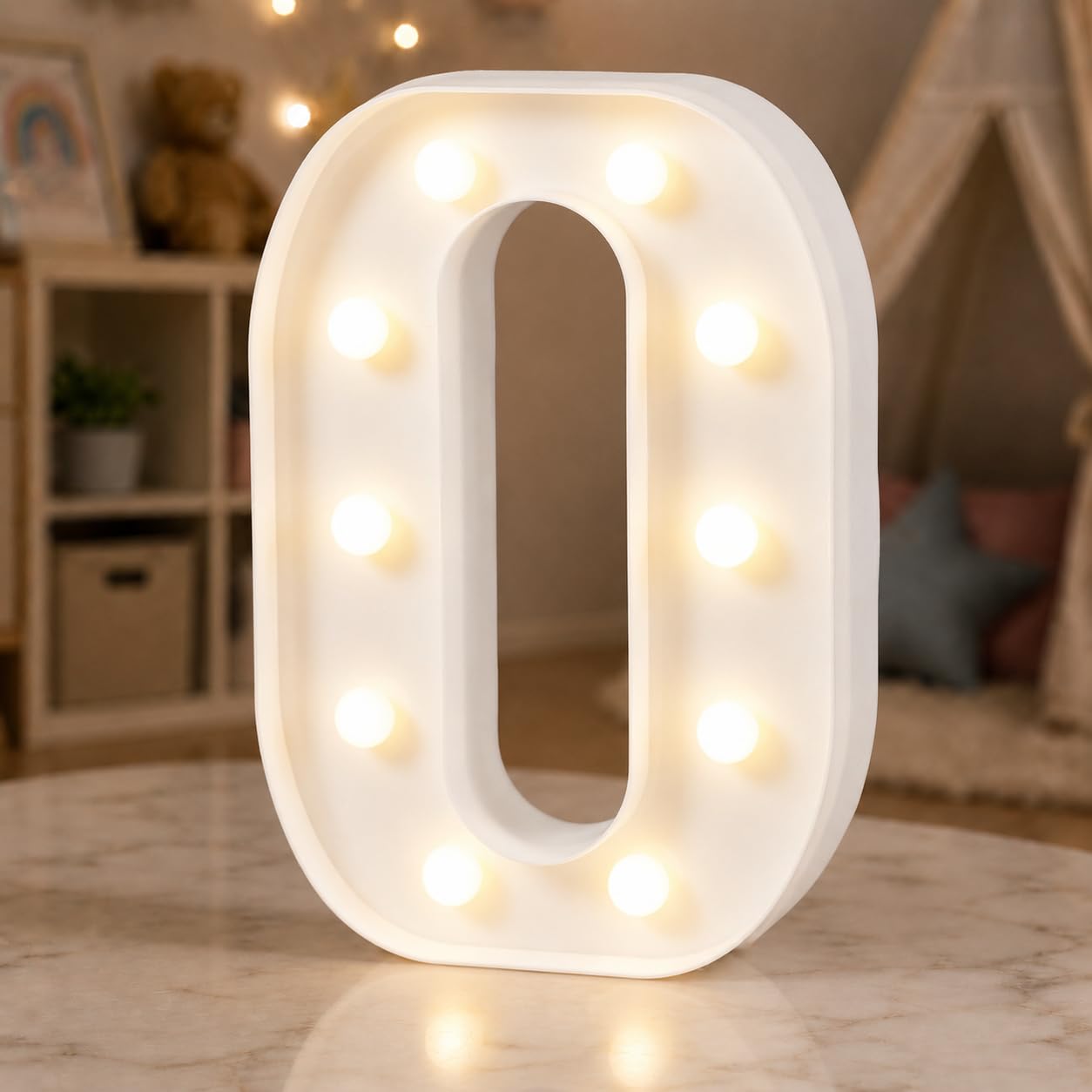 HXWEIYE Light Up Letters O, 8.58 Inch Battery Opearted, 10 LEDs