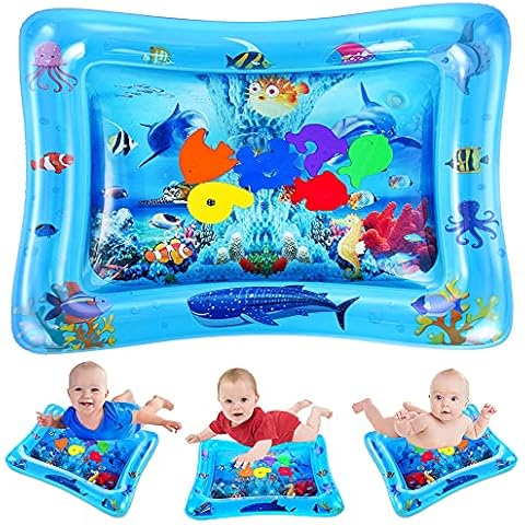 VATOS Tummy Time Water Mat Inflatable Baby Water Play Mat for Kids Perfect Sensory Toys for Baby Early Development Activity Centers for Infants & Toddlers 3 6 9 Months Newborn Girls Boys Cover