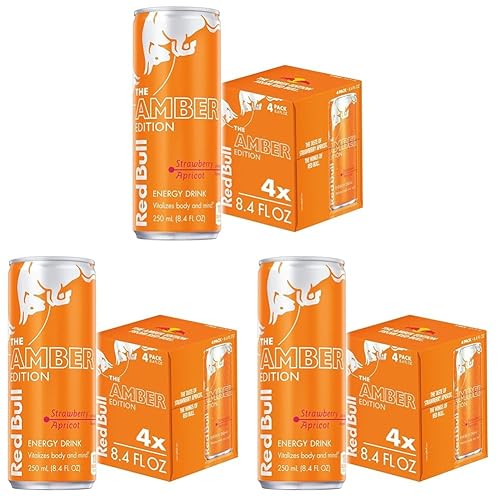 Miniatura 95 de Red Bull, Amber Edition - Bebida energizante de fresa y albaricoque, 8.4 onzas líquidas (paquete de 24)