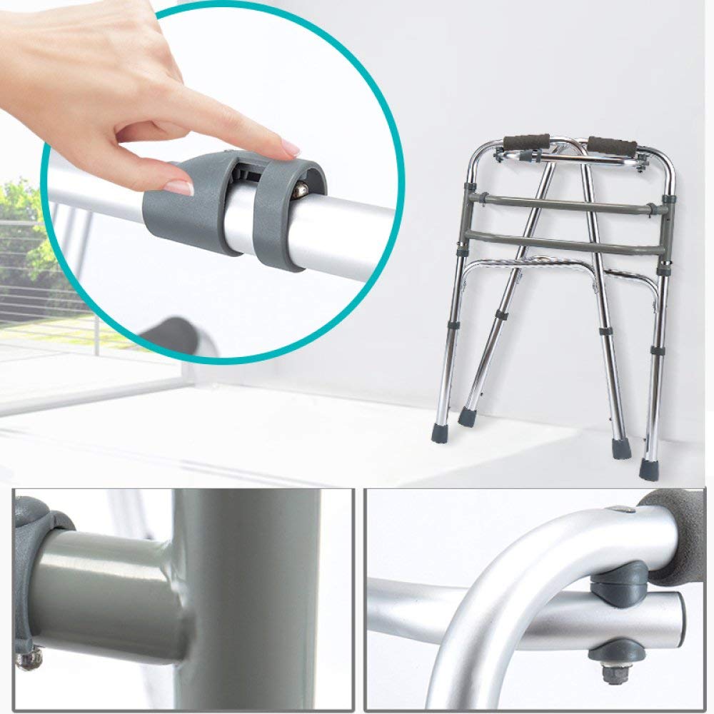 Andador para Personas Mayores, Regulable En Altura Sin Ruedas, Andador Plegable Y Ligero De Aluminio para Ancianos Y Adultos