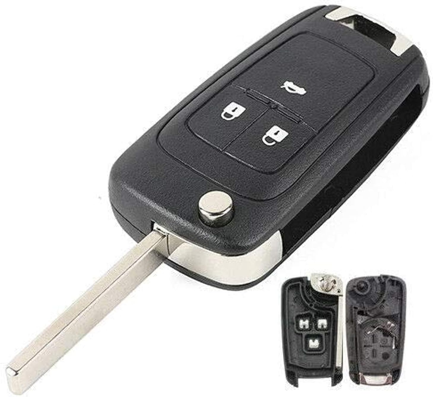 Rubik 3 Button Remote Control Cover Uncut Key FOB Shell Case For Chevrolet Camaro Cruze Chevy Equinox Sonic Terrain (No Remote Chip)