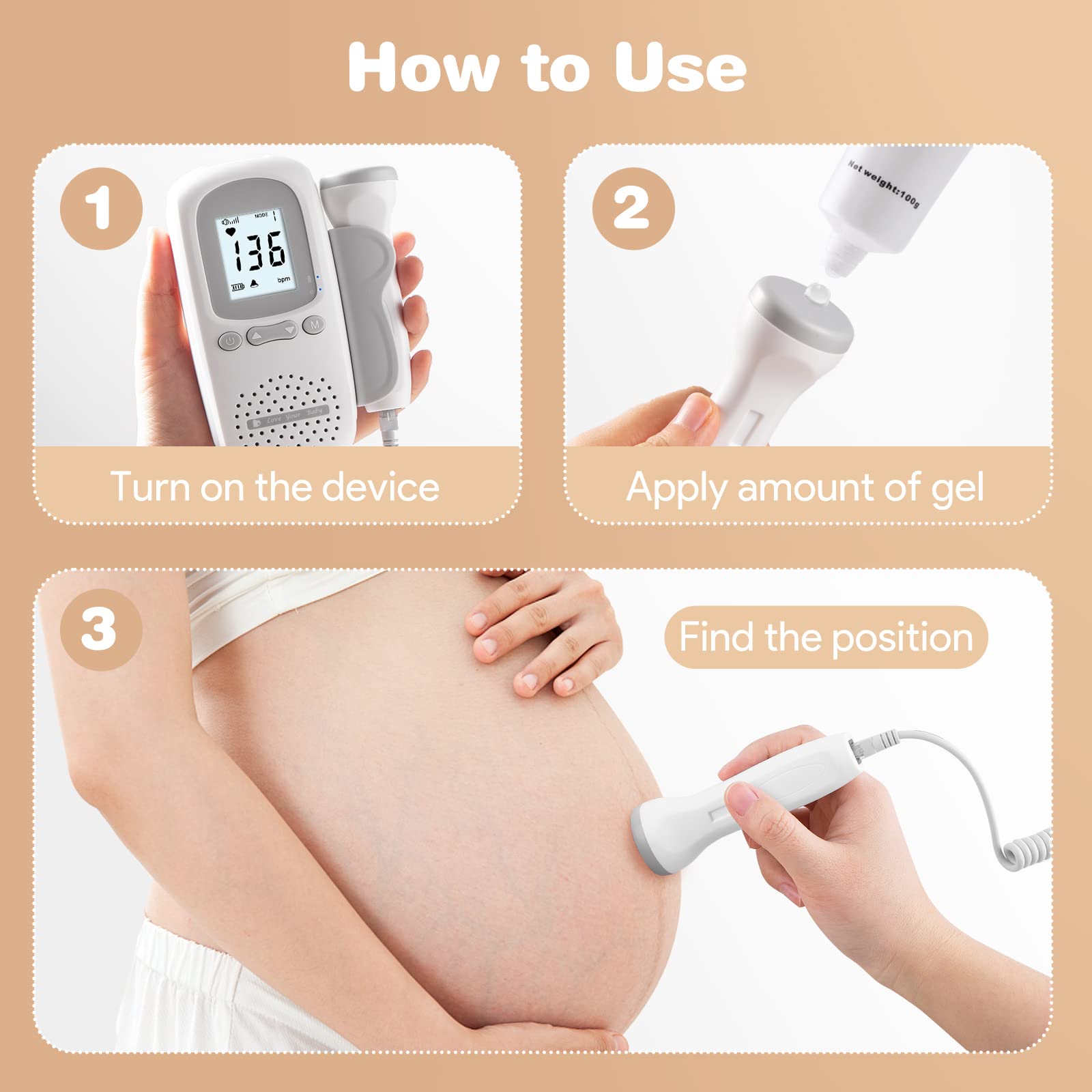 Portable Baby Heartbeat Monitor Bag – Easy-to-Use Pregnancy Accessory For Home & Travel