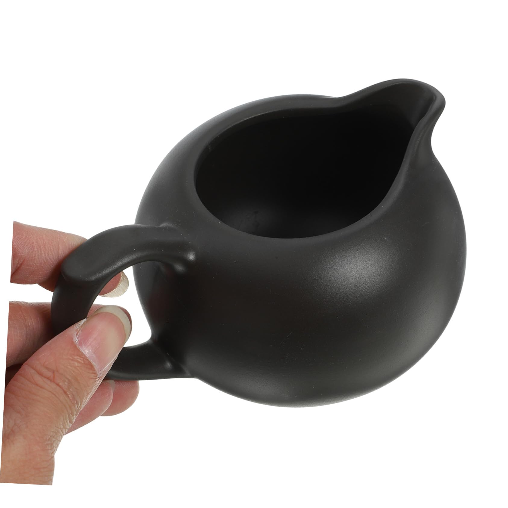 PRETYZOOM Jarra Diseño Único y Fácil de Usar de Cerámica Negra para Servir Leche y Jarabe Adecuado para Cafeterías y Decoración del Hogar Moderna
