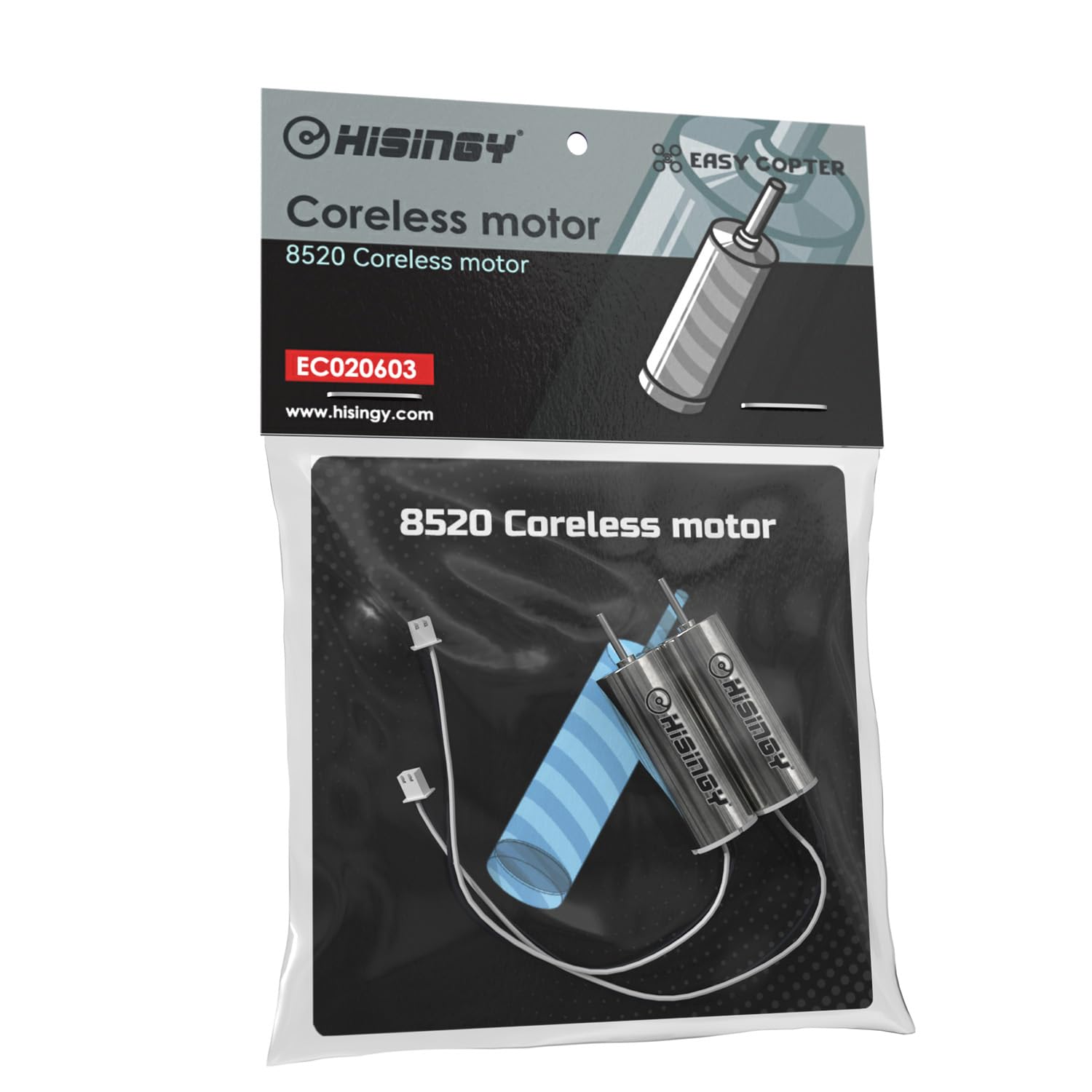 HISINGY Drone Motor for Firefly Collection、MACH 500 & SKYBREAKER,8520 Coreless Motor,Brushed Motors,DIY Mini Drones,Drone Accessories(1pc Anode,1pc Cathode) (Grey)