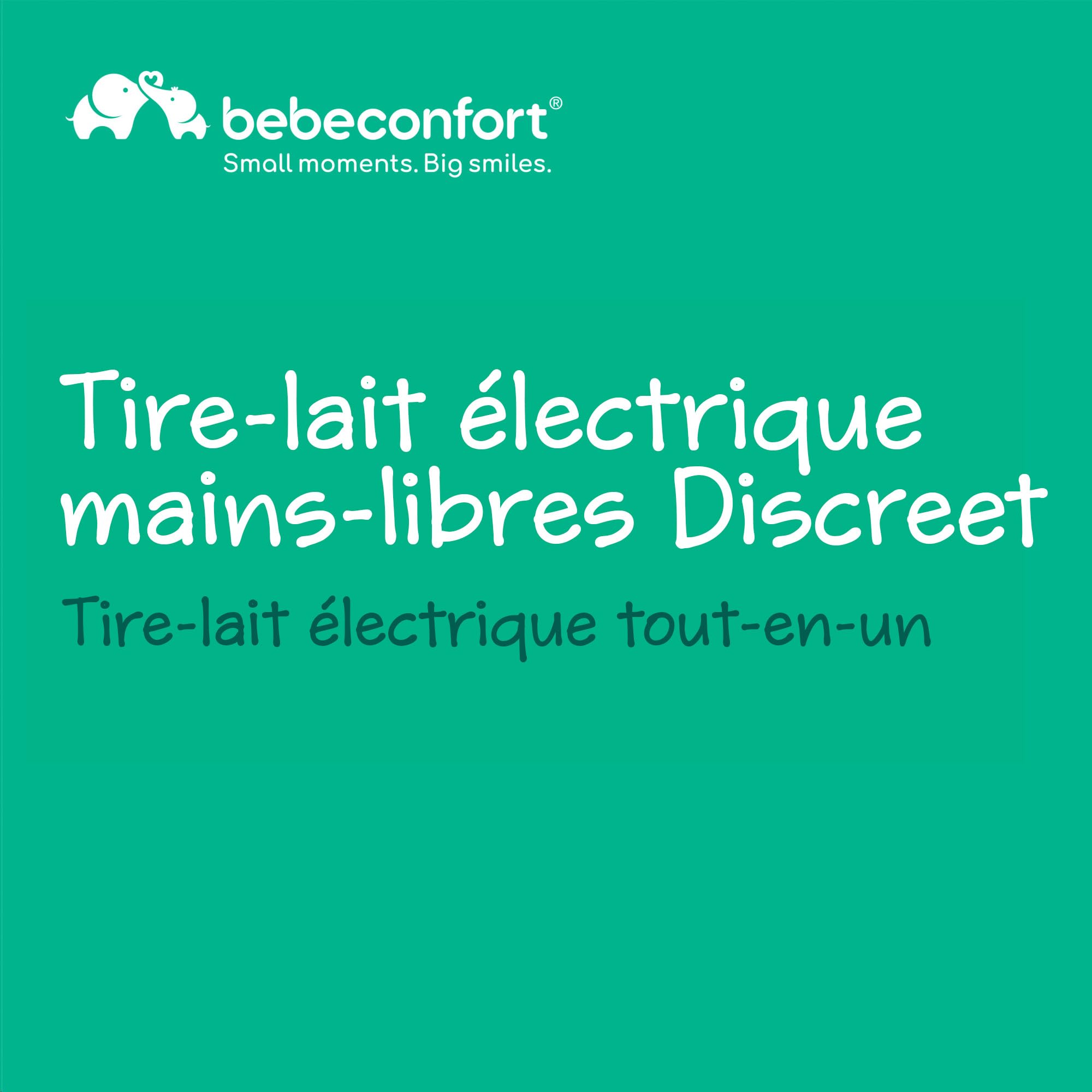 Bebeconfort Discreet Tire lait electrique main libre, Tire-lait nomade, expression silencieuse (51 db), 3 modes d'expression, 15 réglages d'intensité, batterie longue durée, grand conteneur de 210ml