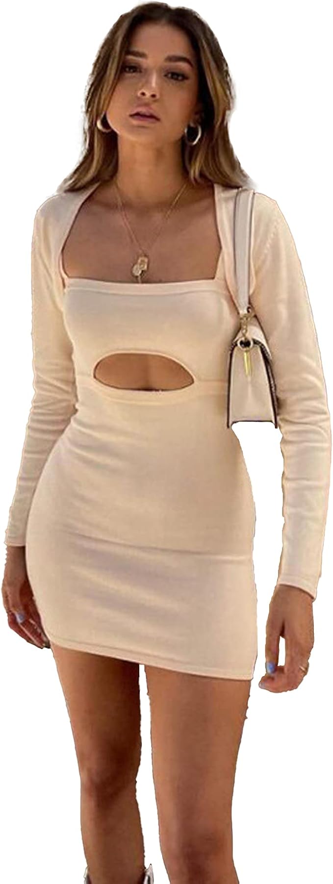 sleeveless dress with cardigan