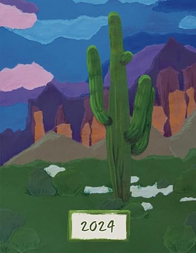 Month at a Glance Planner 2024: Bespoke designed cover featuring a beautiful Arizona desert scene. Large Month-at-a Glance format. Includes gratitude, goal setting and notes pages
