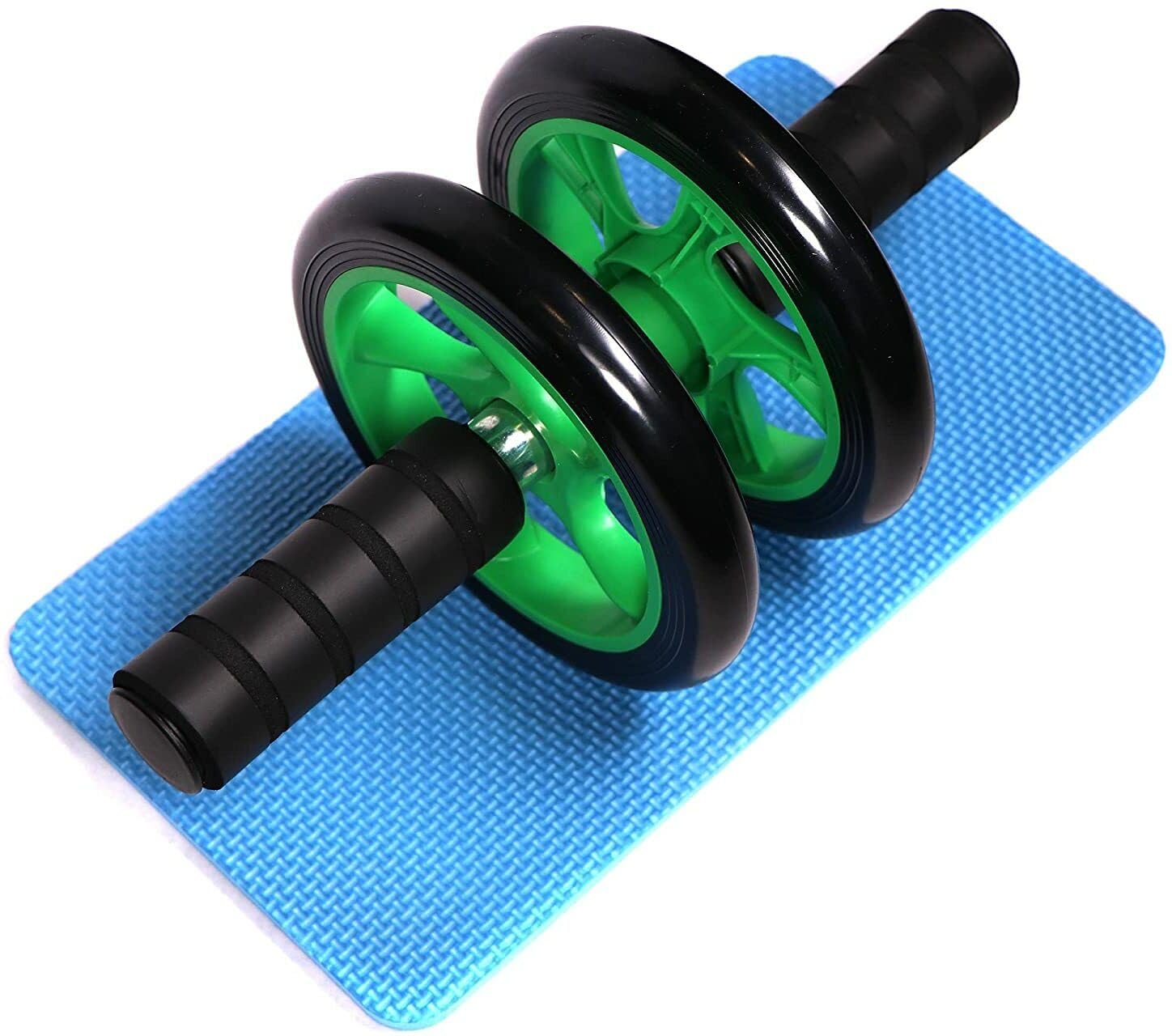 Anti Skid Double Wheel Total Body AB Roller Exerciser with Knee Mat Steel Handle Ab Exerciser (Multicolor)-picture-10