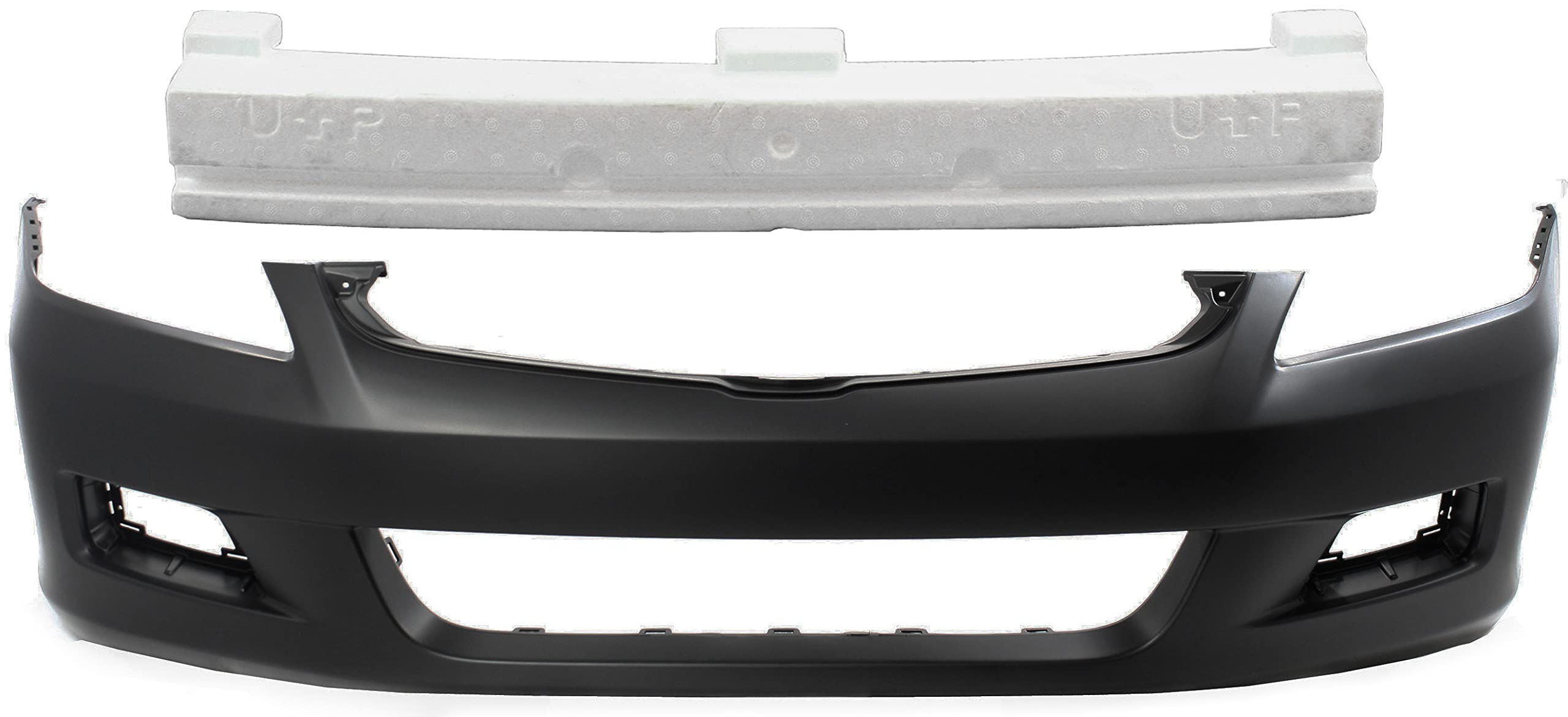 Go-Parts - Front Bumper Cover for 2006-2007 Honda Accord, 2-Piece Kit with Bumper Absorber Sedan Replacement 04711SDLA90ZZ,71170SDAA10 'HO1000235','HO1070140'