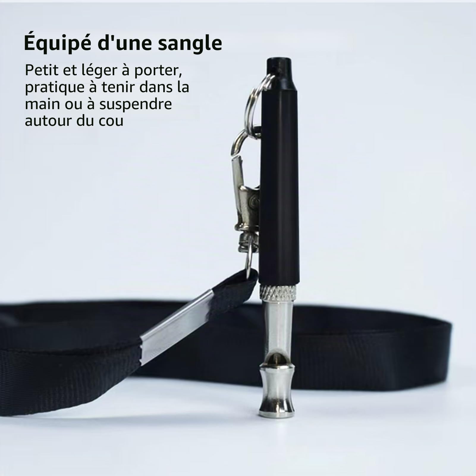 Sifflet pour chien, Sifflet à ultrasons haute fréquence silencieux, Fréquence réglable Sifflet d'entraînement pour chien, Convient à la plupart des races – Noir