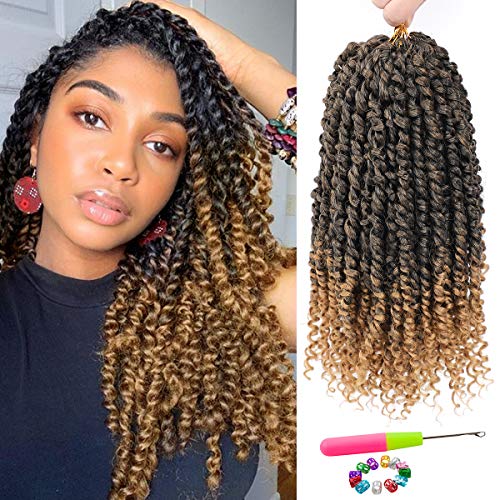 Passion Twist Hair - 8 Packs 14 Inch Passion Twist Crochet Hair For Women, Crochet Pretwisted Curly...