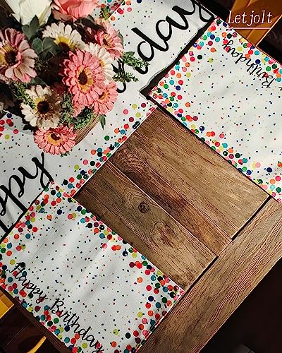 Letjolt Birthday Placemat Happy Birthday Sign Birthday Table Mats White Birthday Table Decorations Birthday Party Supplies thumb #1
