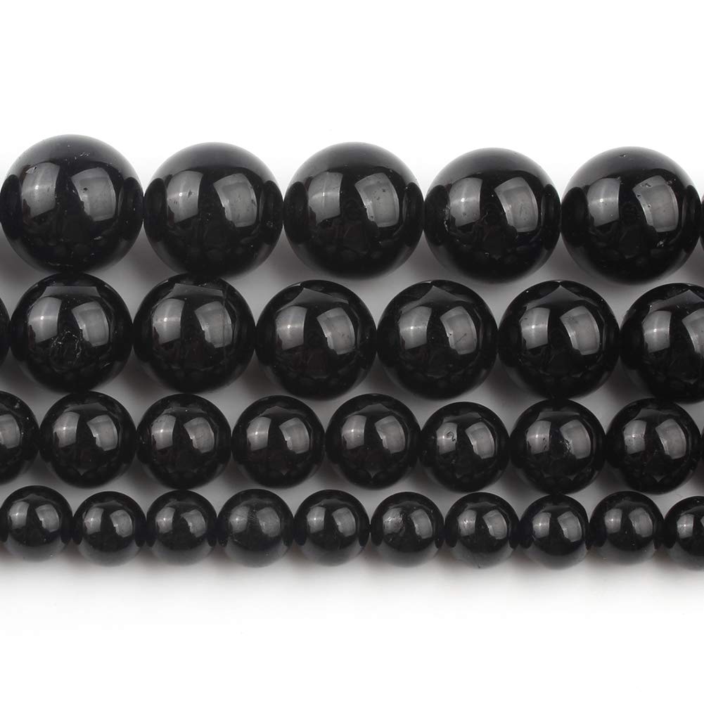 30 Perles En Tourmaline Noire Naturelle – 6 Mm – Idéales Pour Bijoux DIY