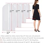 Garment Bag Clear Plastic Breathable Garment Bags Cover for Clothes Storage Suits Dress Dance Zippered Breathable Pack of 6 (24‘’ X 48‘’)