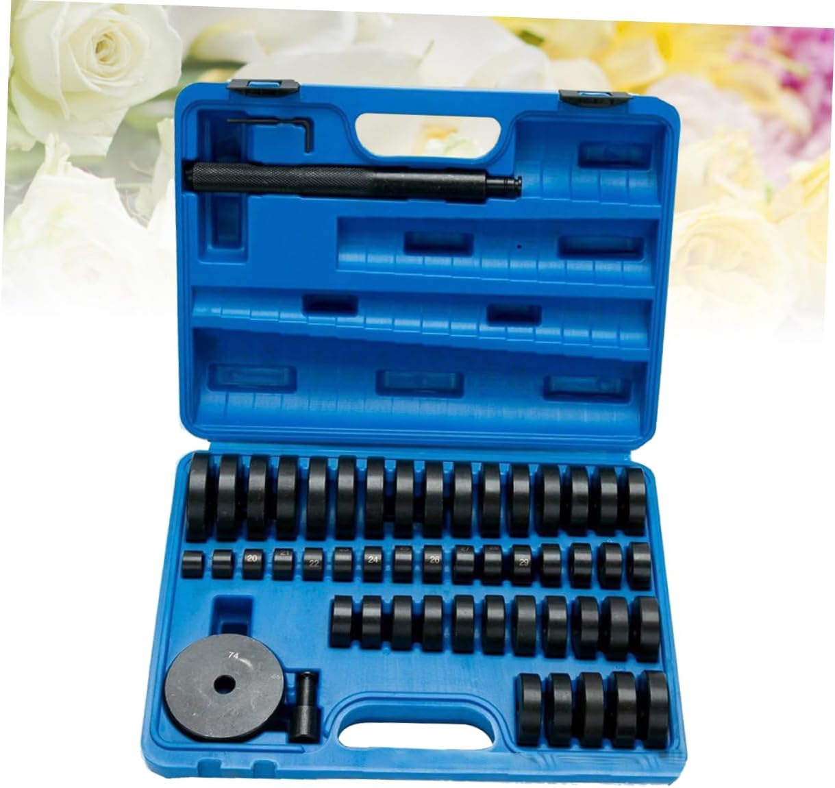 52Pcs Wheel Bearing Removal Tool Set with Blue Case Durable Bearing Puller Kit for Easy Installation and Removal of Wheel Bearings Vehicles